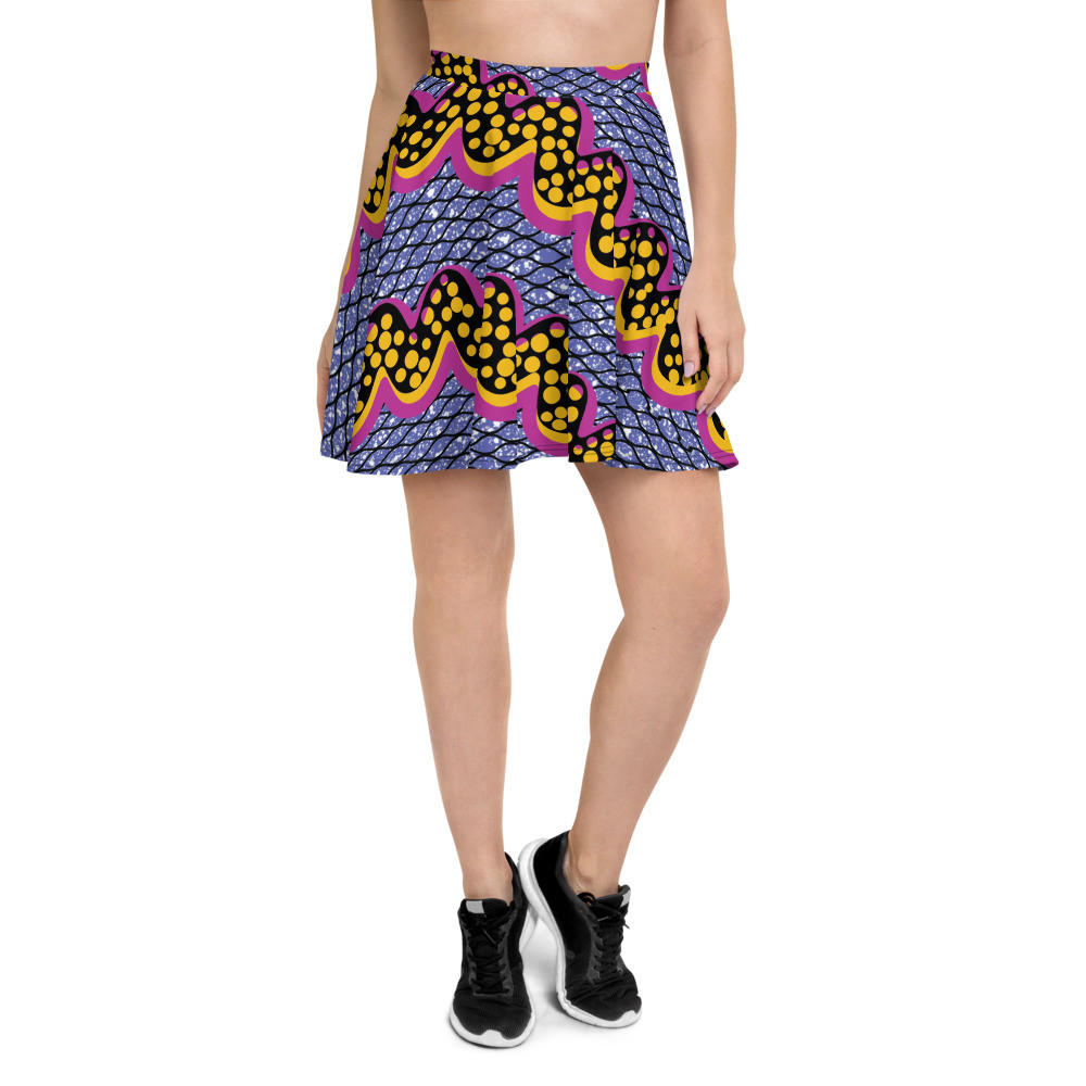 Squiggly Drip Skater Skirt