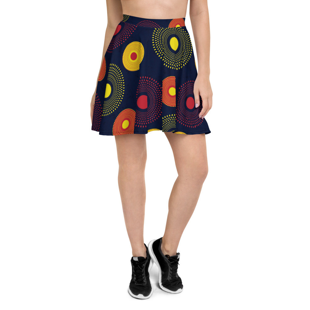 Ankara Circles Skater Skirt