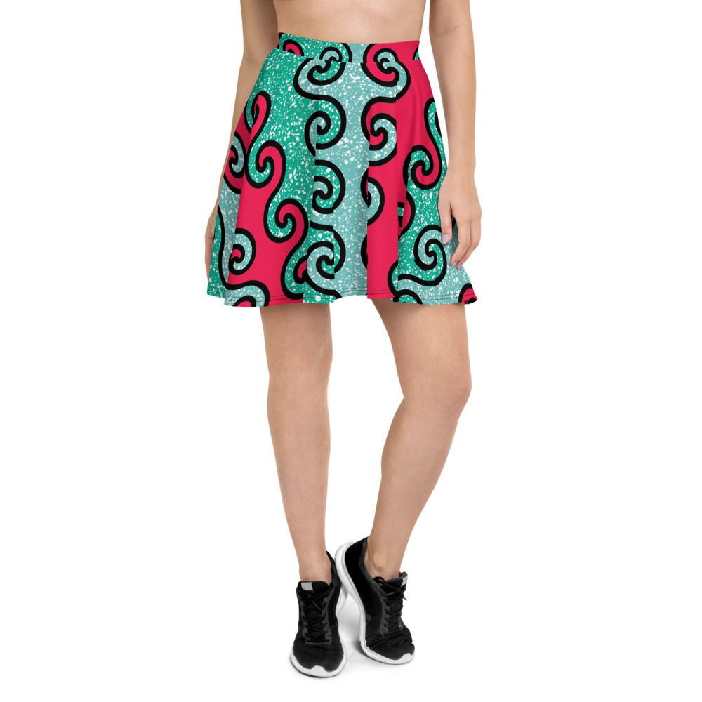 Intertwined Curls Skater Skirt