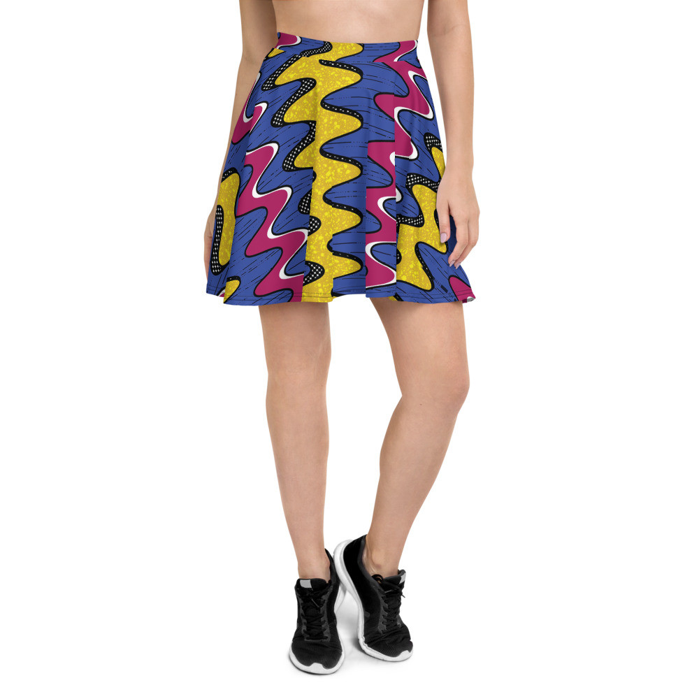 Squiggly Drip Skater Skirt II 