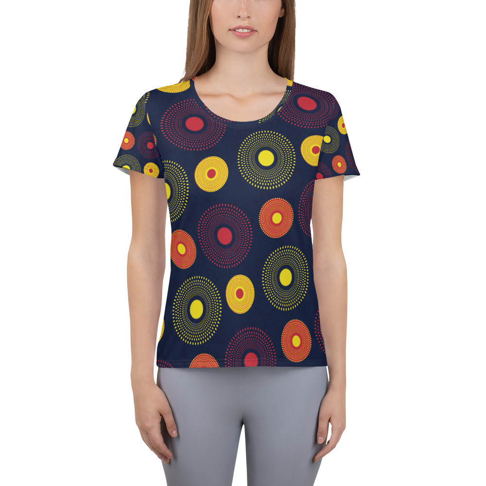 Women's Ankara Circles Athletic T-shirt