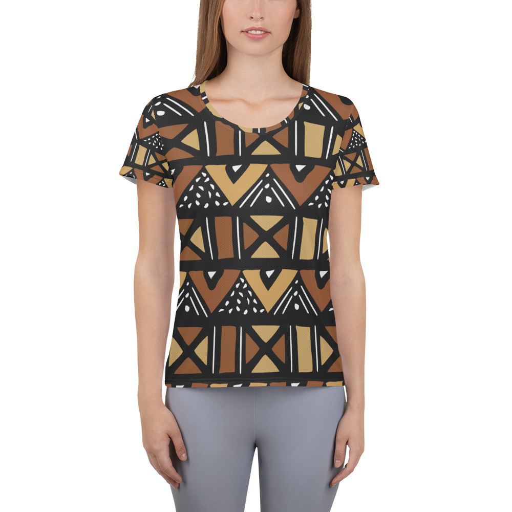 Women's Mud Cloth Inspired Athletic T-shirt