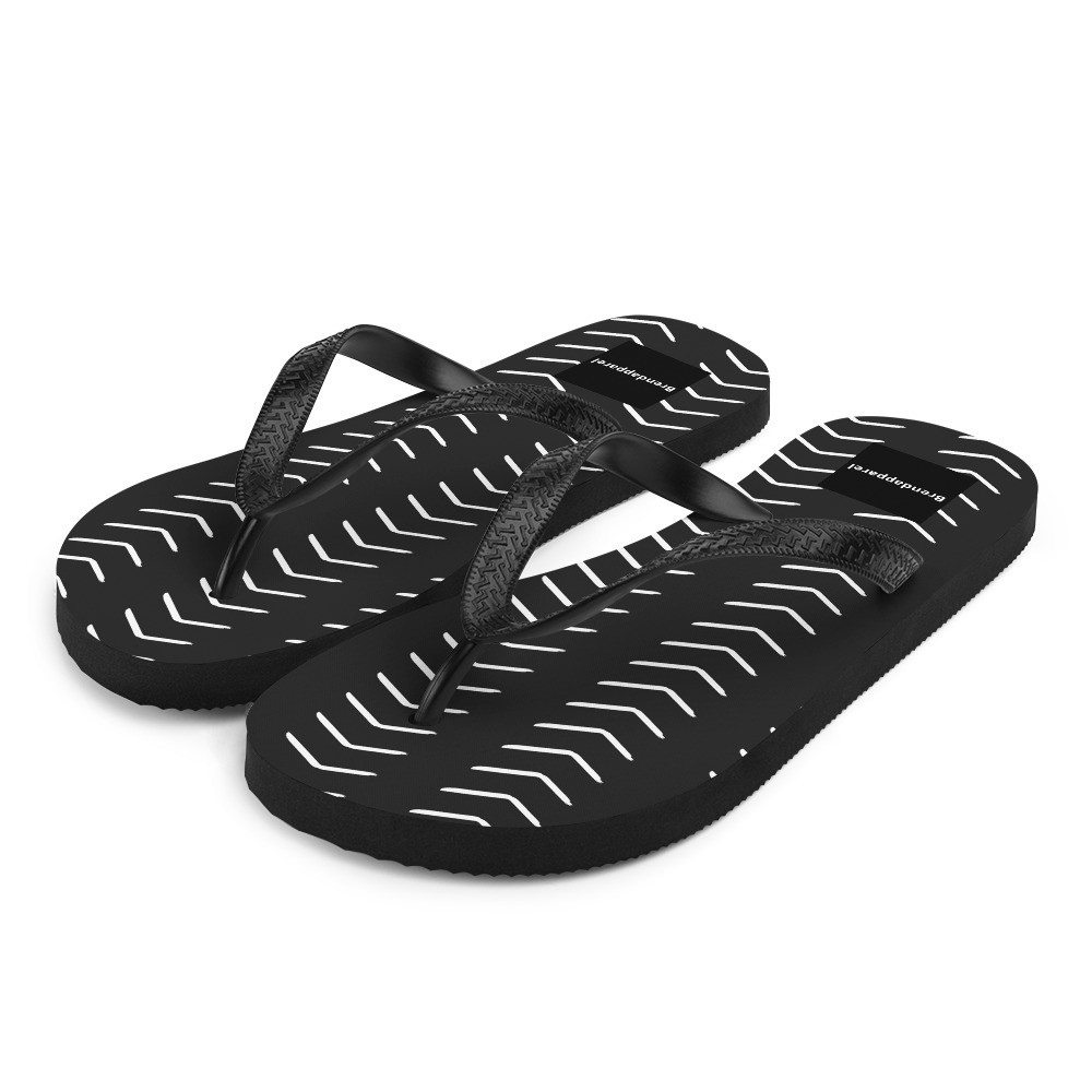 Black Mud Cloth Inspired Flip-Flops