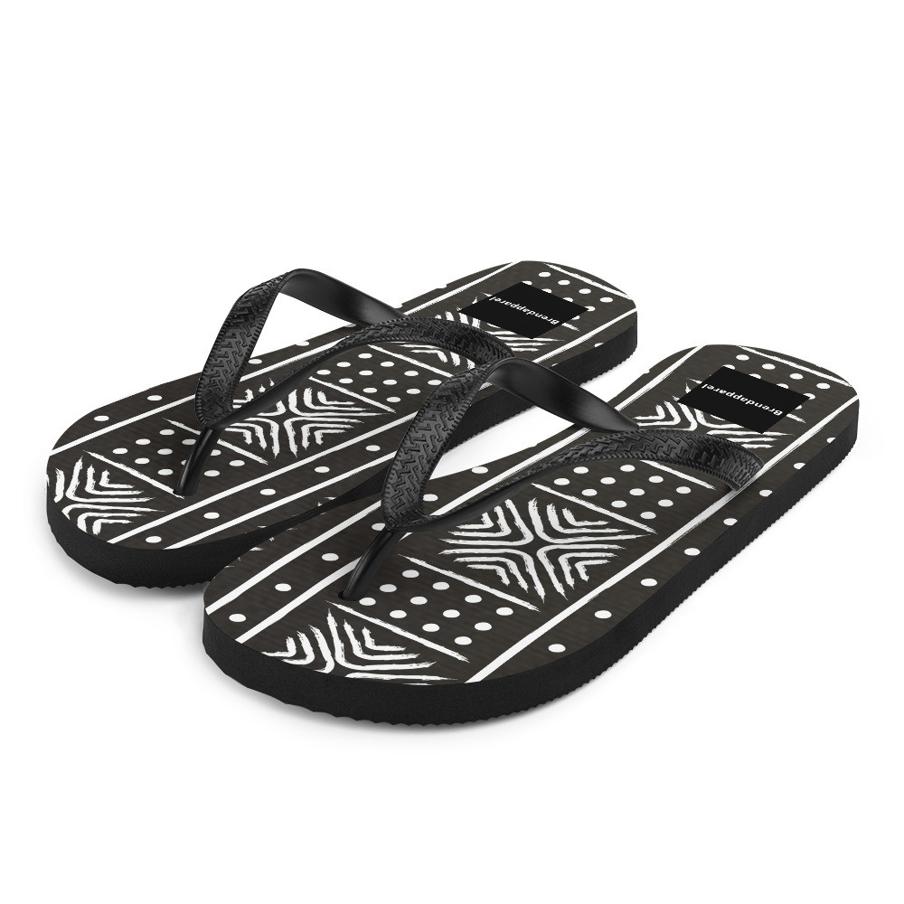 Black Mud Cloth Inspired Flip-Flops II