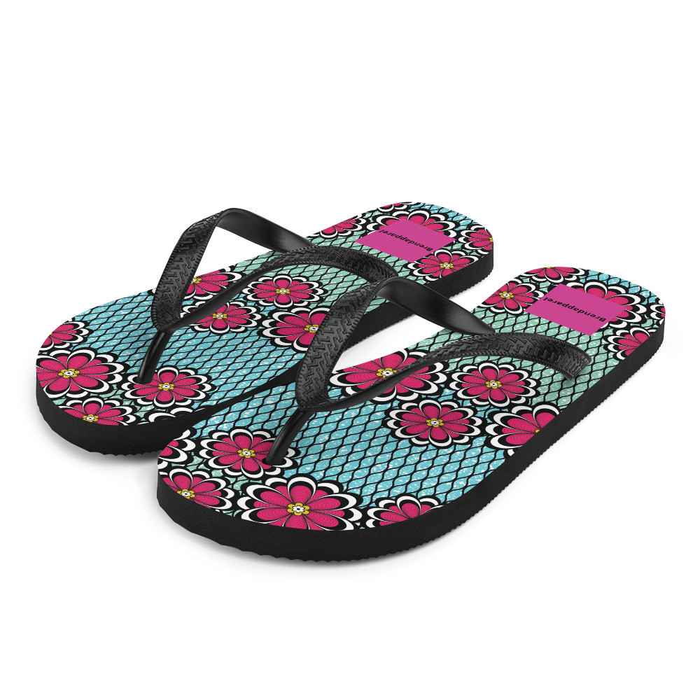Pink Flowers Flip-Flops