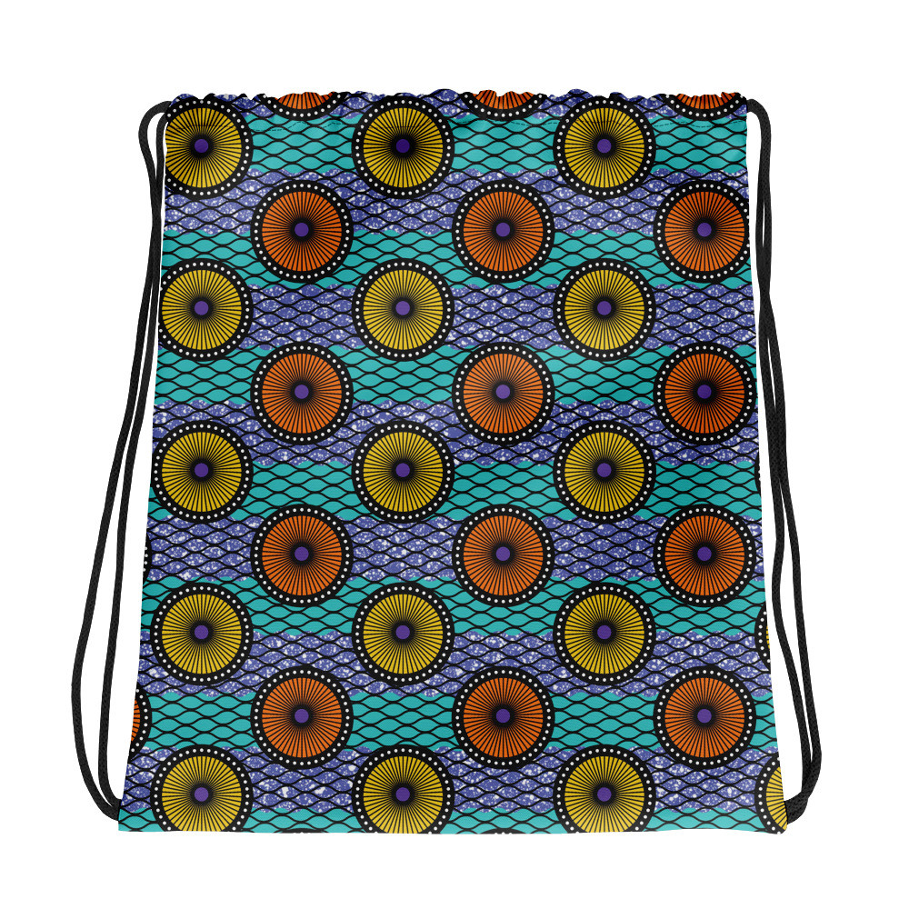 Ankara Circles Drawstring bag II 