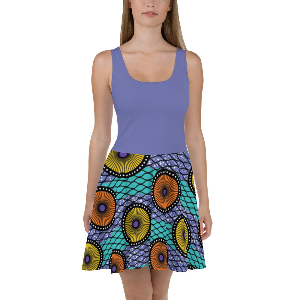 Ankara Circles Skater Dress II