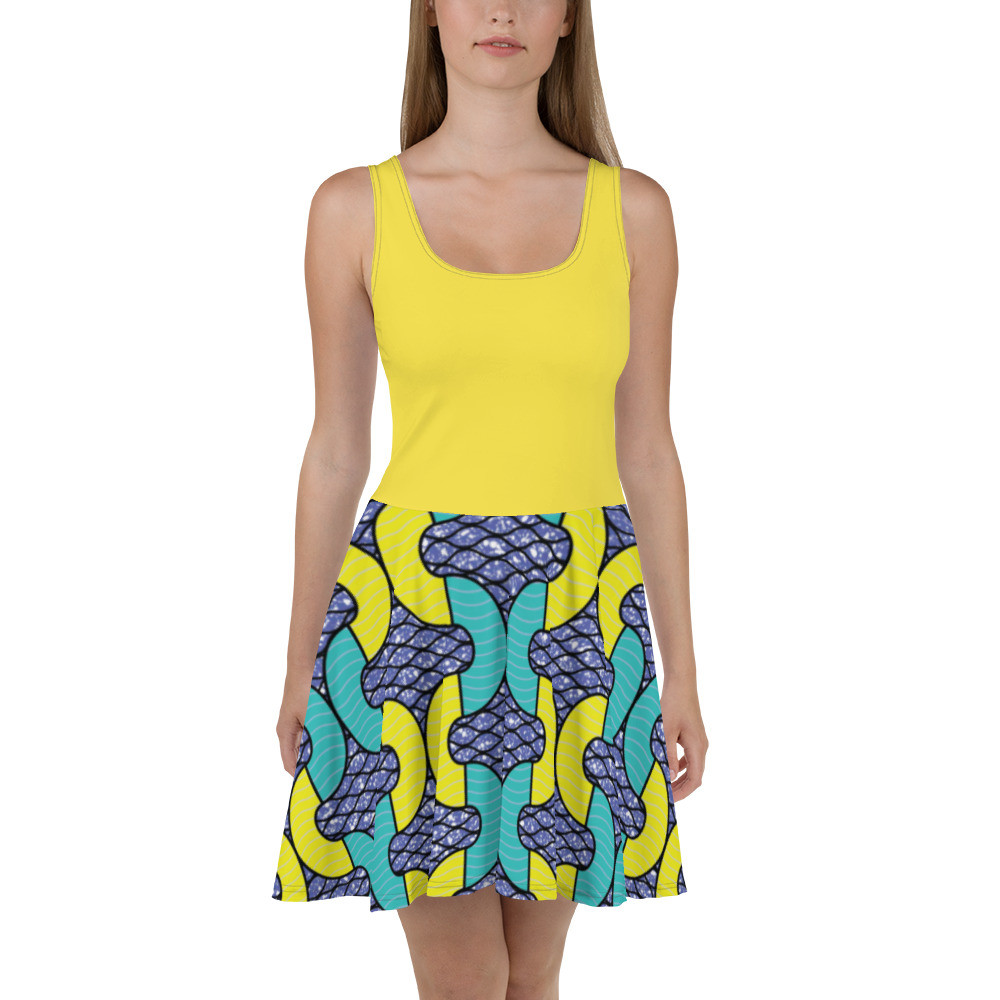Yellow Top Snakes Inspired Skater Dress