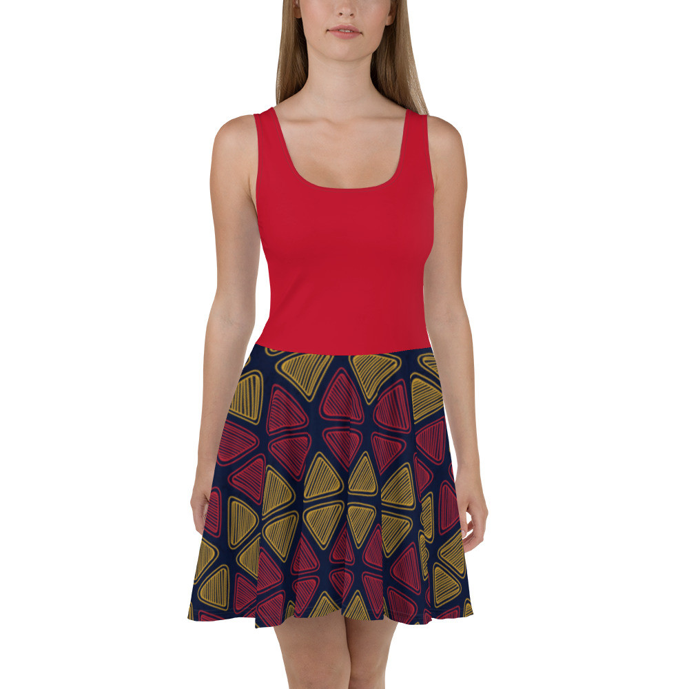 Red Top Triangles Skater Dress II