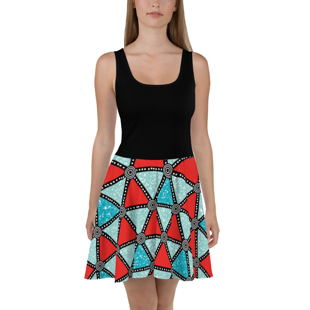 Black Top Triangles Skater Dress