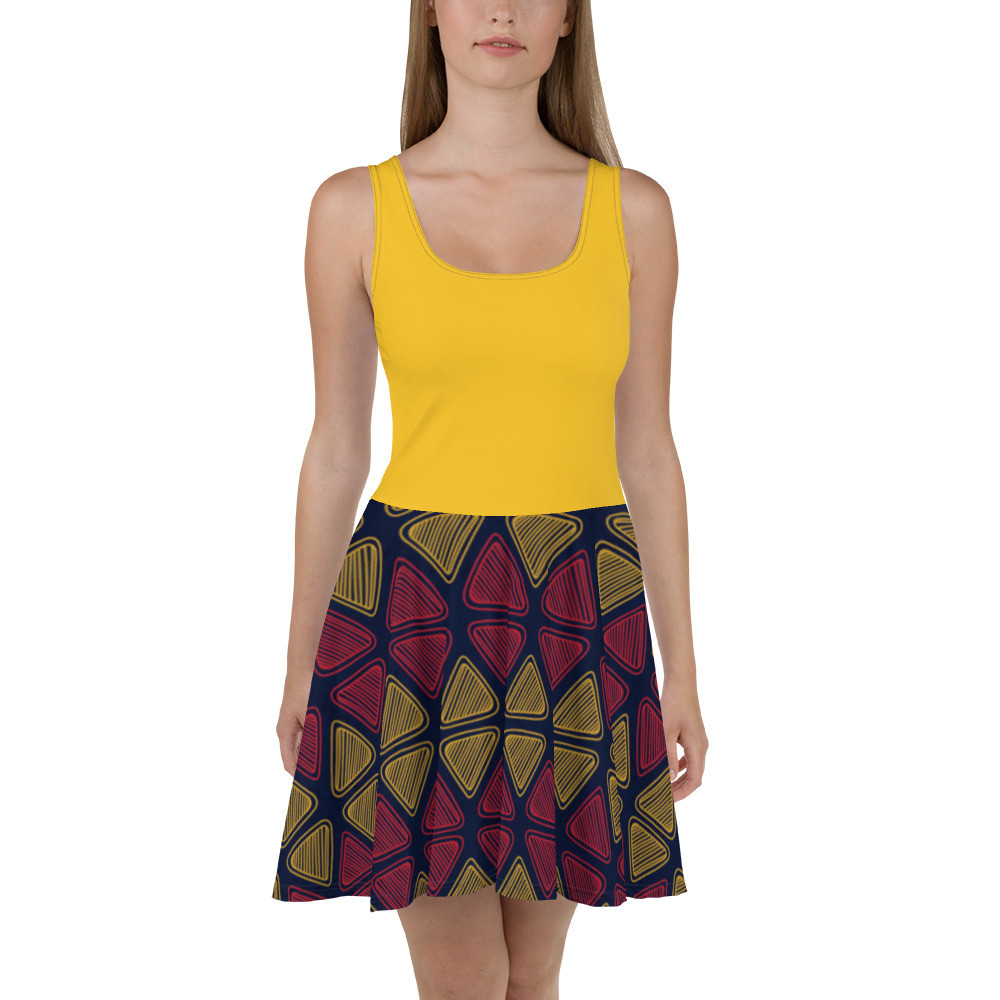 Yellow Top Triangles Skater Dress