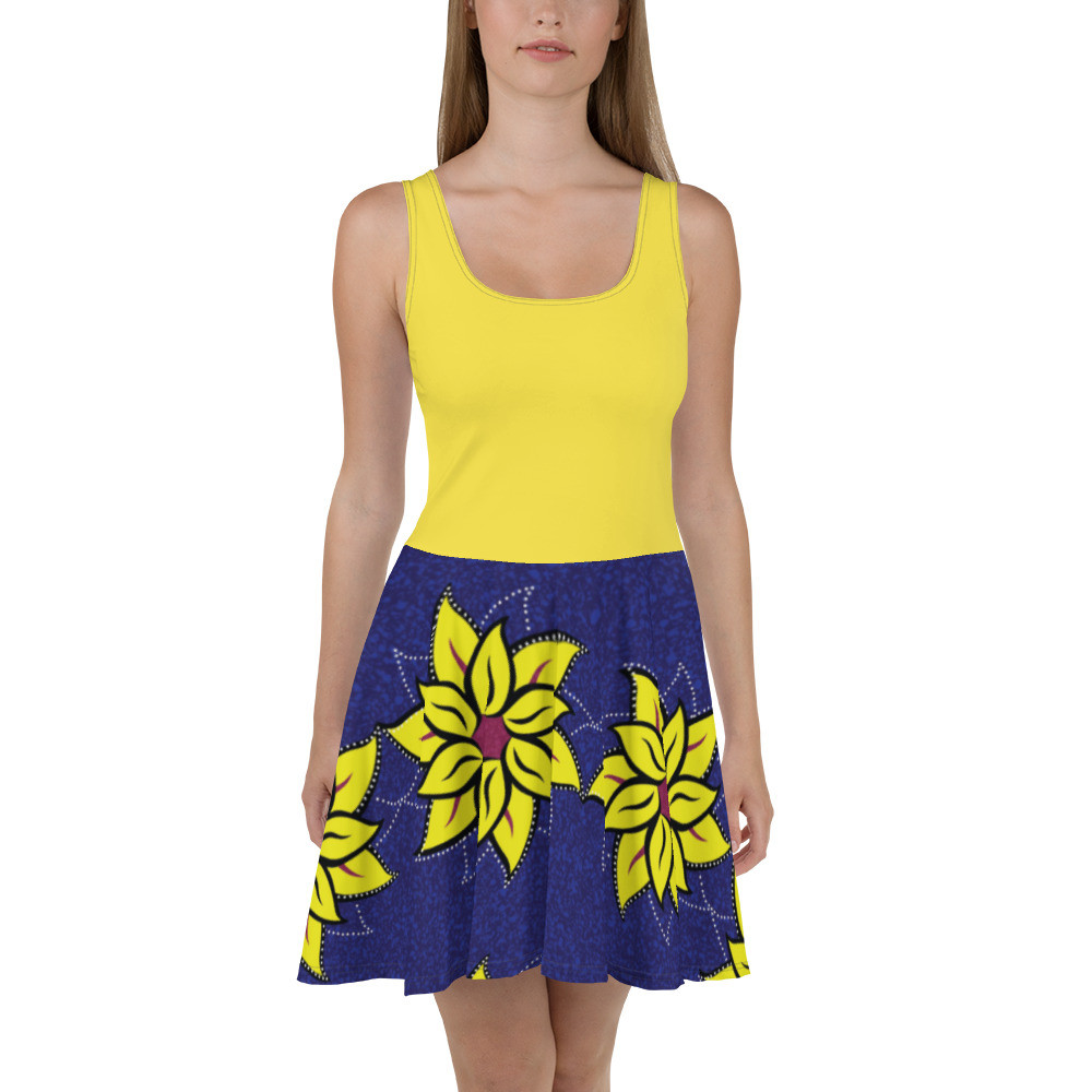 Yellow Top Sunflowers Skater Dress