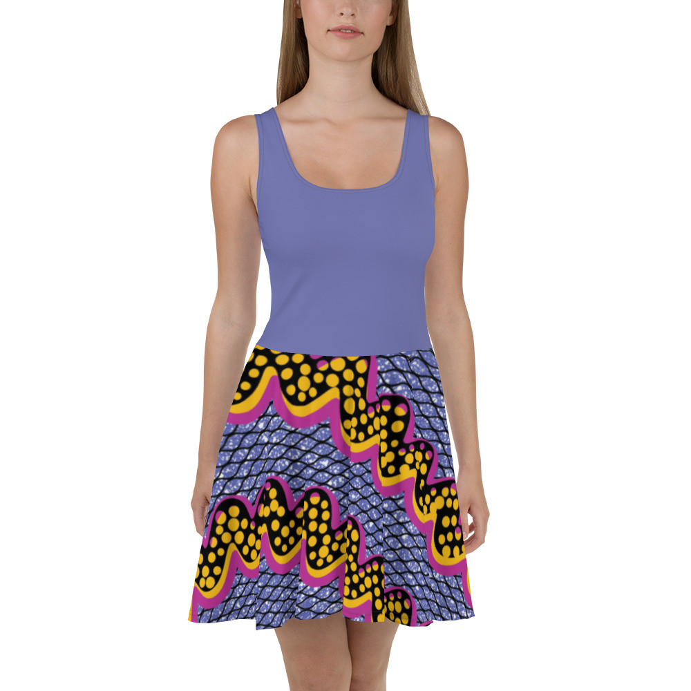 Squiggly Drip Skater Dress