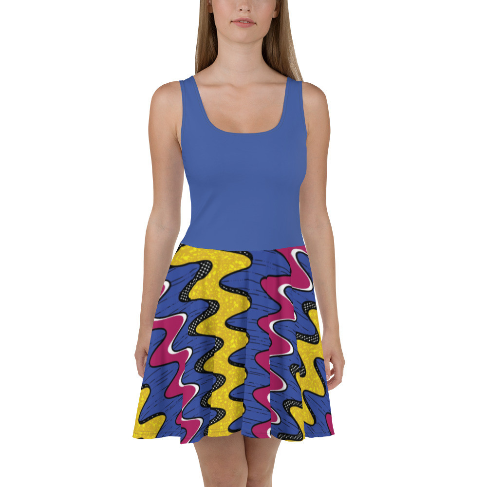 Squiggly Drip Skater Dress