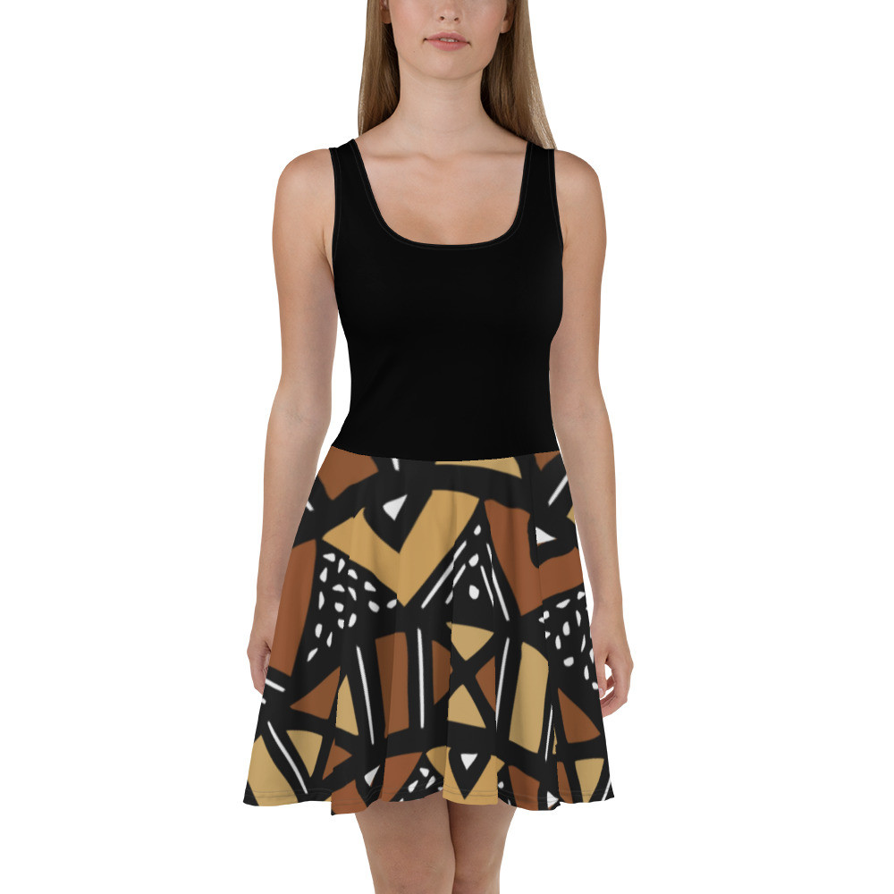 Mud Cloth Inspired Skater Dress