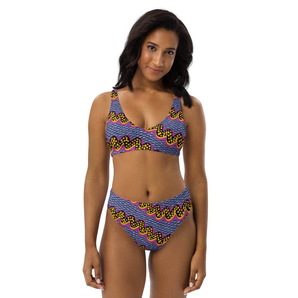 Squiggly Drip Recycled High-waisted Bikini