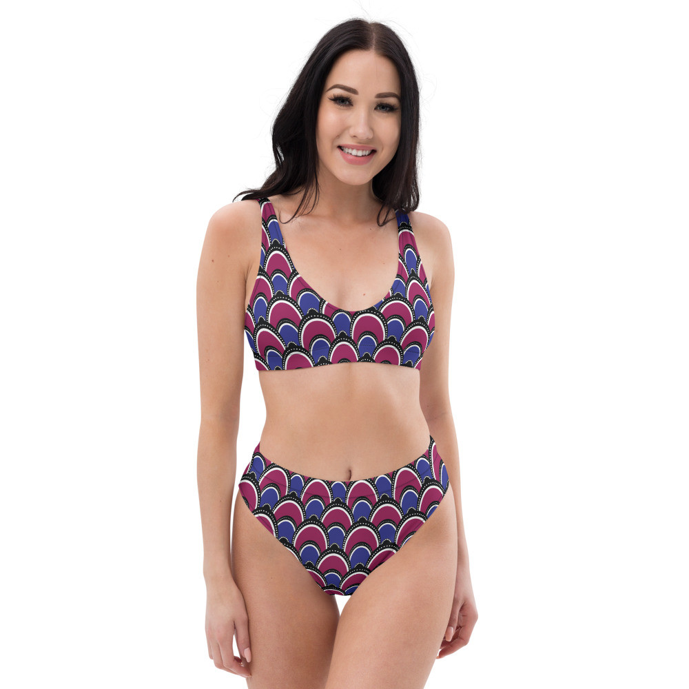 Peacock Inspired Recycled High-waisted Bikini
