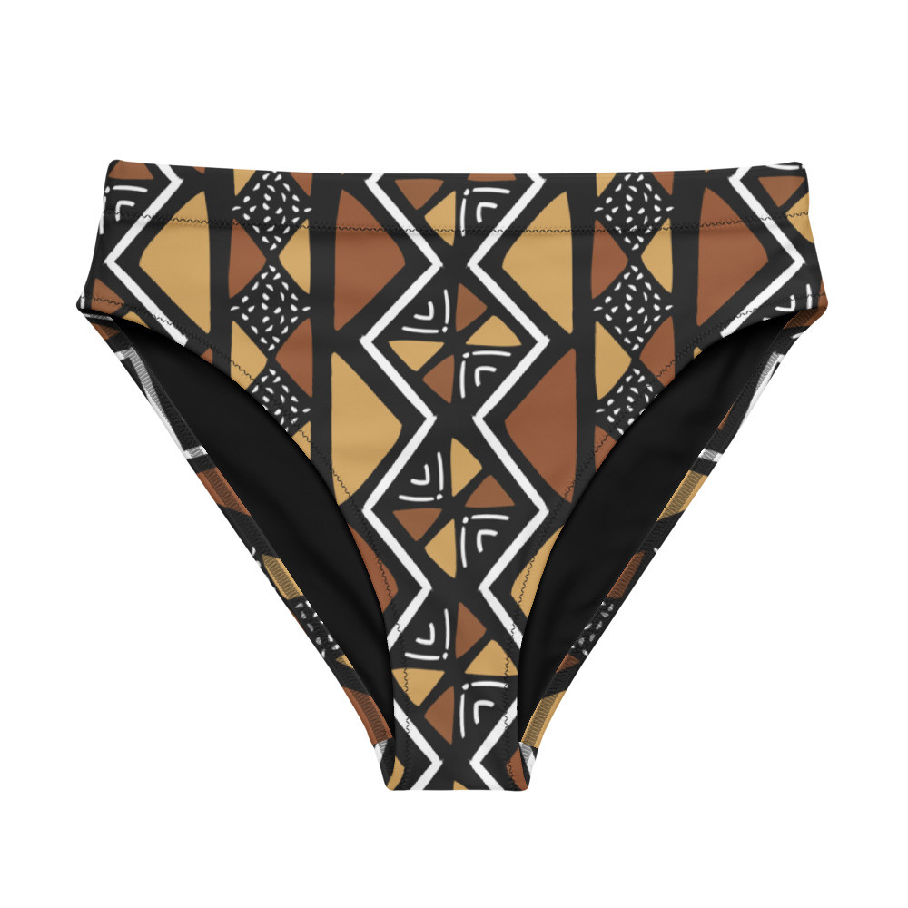 Mud Cloth Recycled High-waisted Bikini Bottom II 
