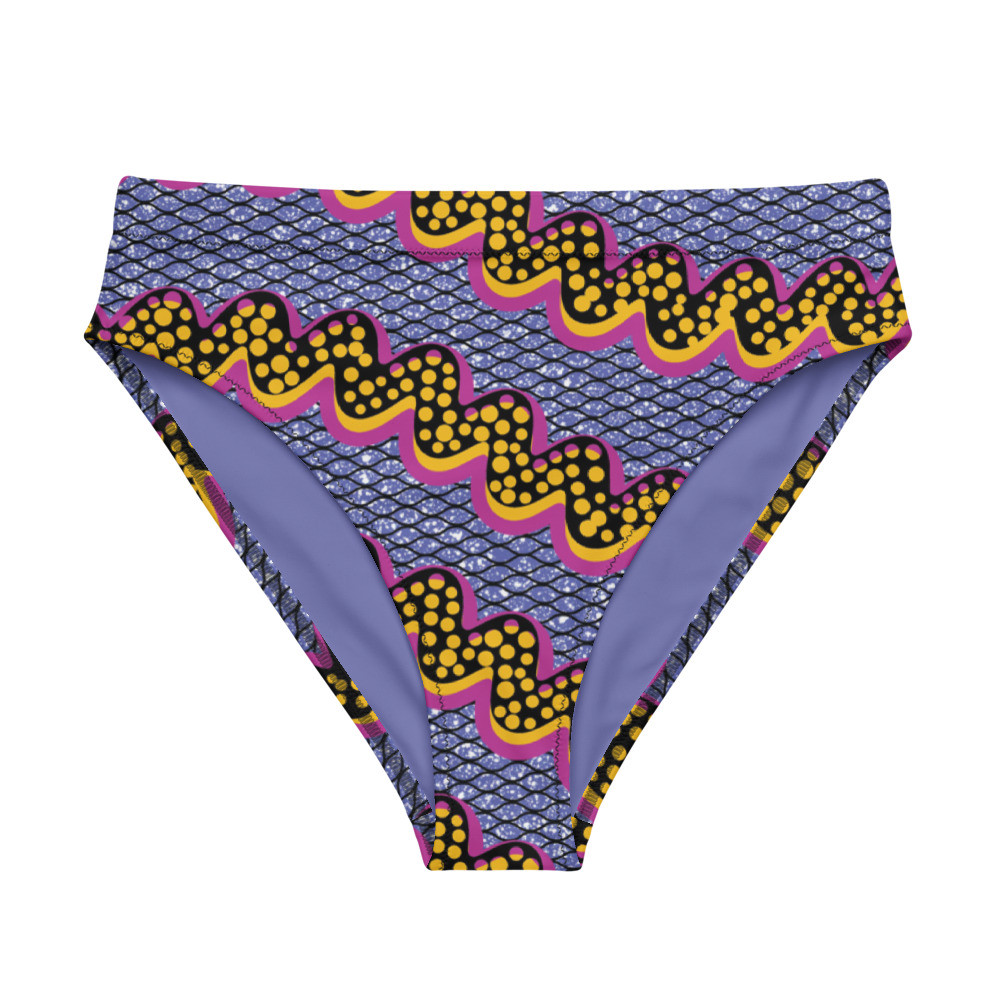 Squiggly Drip Recycled High-waisted Bikini Bottom