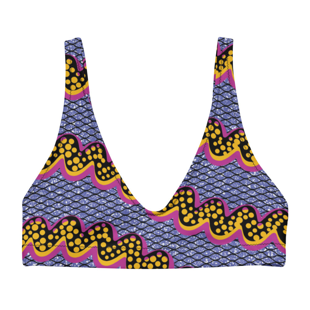 Squiggly Drip Recycled Padded Bikini Top