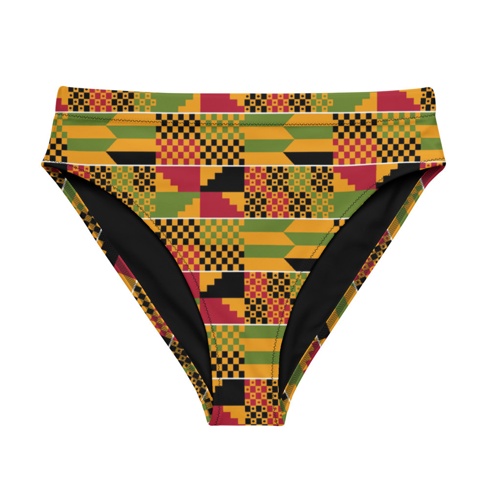 Kente Recycled High-waisted Bikini Bottom