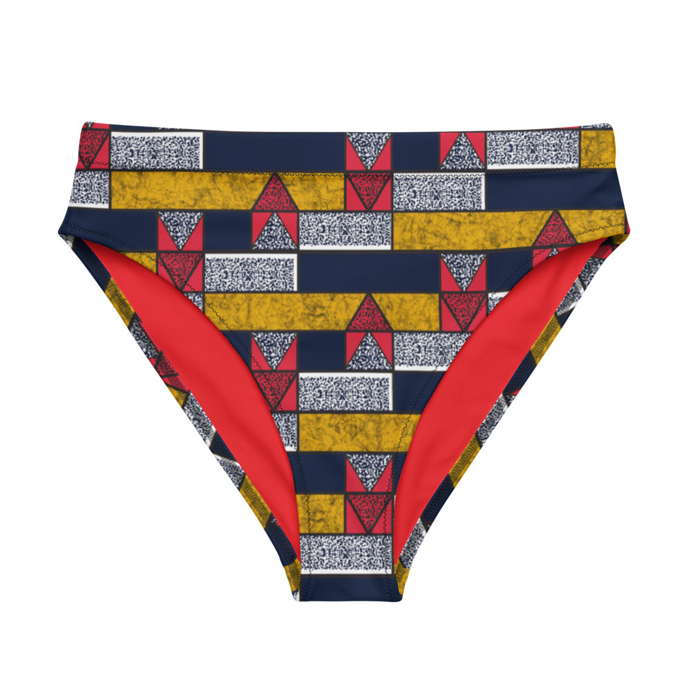 Bricks Inspired Recycled High-waisted Bikini Bottom