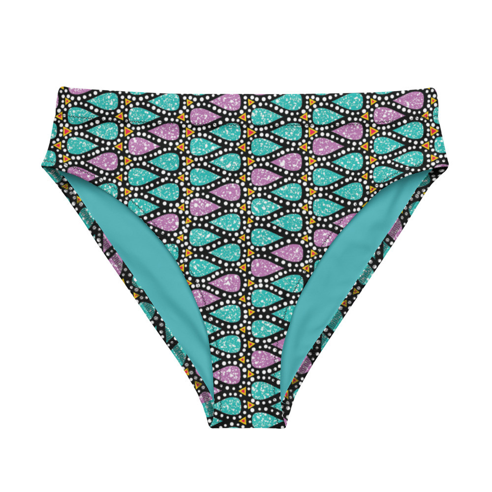 Icy Drops Recycled High-waisted Bikini Bottom