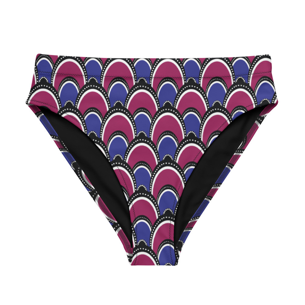 Peacock Inspired Recycled High-waisted Bikini Bottom