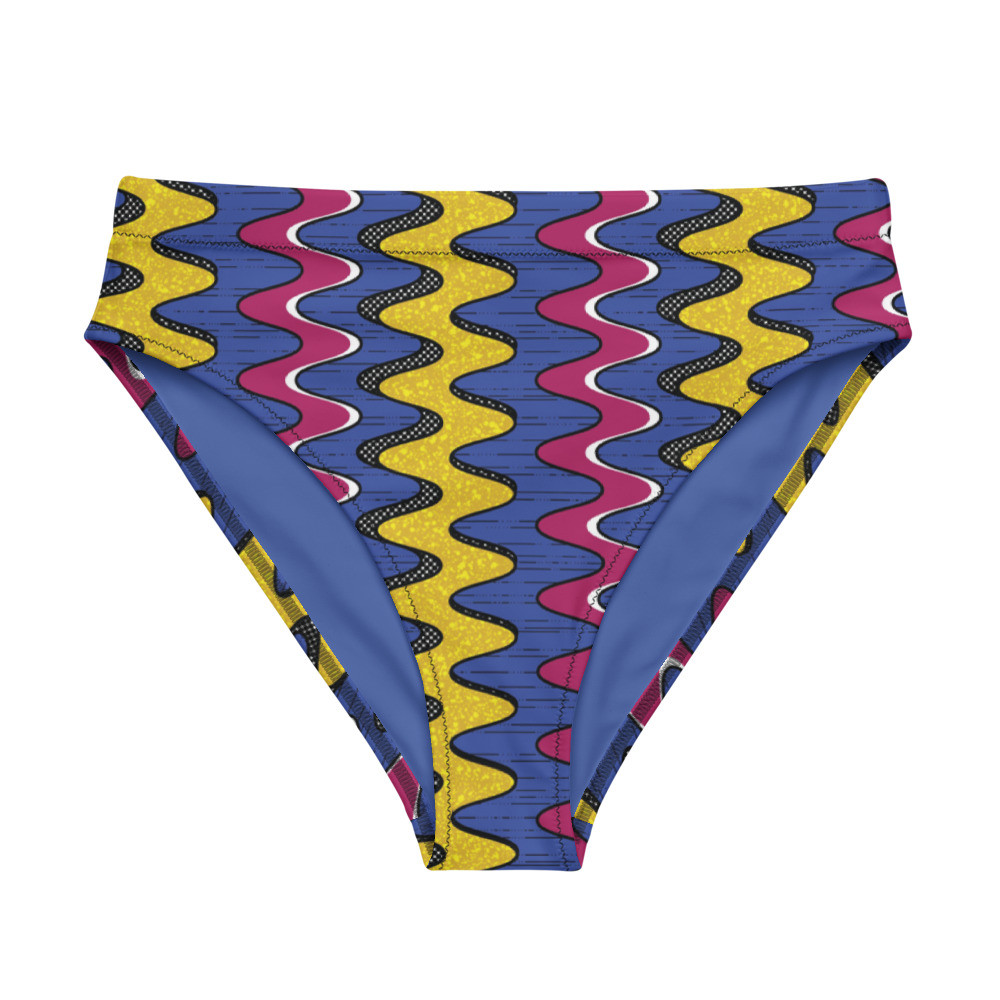 Squiggly Drip Recycled High-waisted Bikini Bottom II 