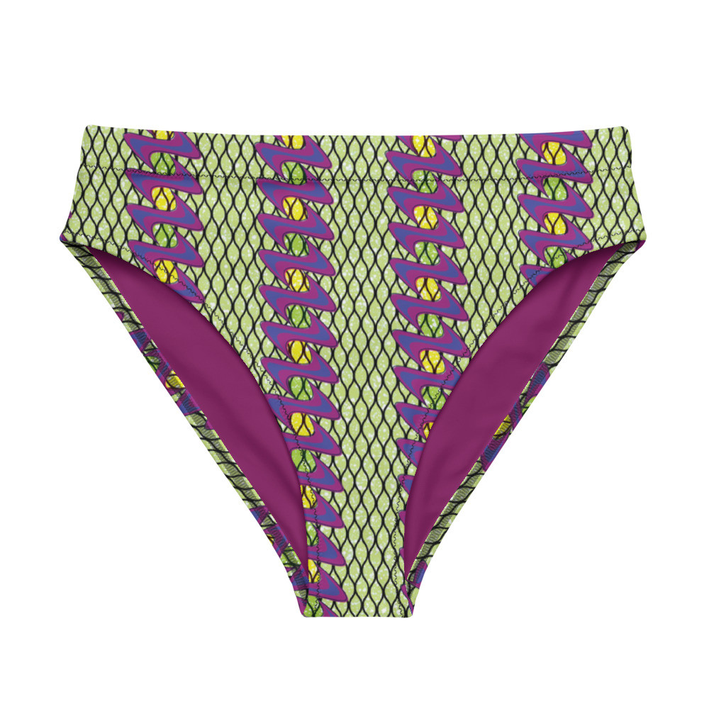 Fishnet Ladders Inspired Recycled High-waisted Bikini Bottom