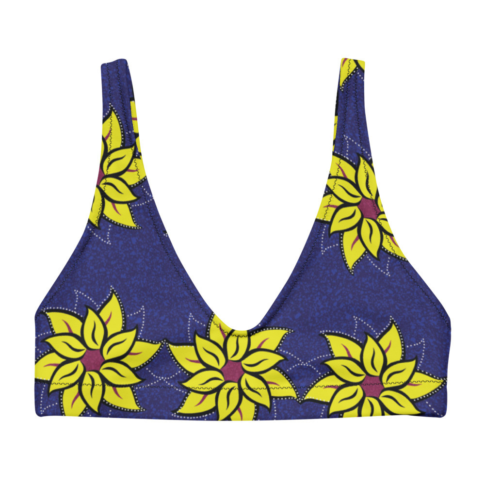 Sunflowers Recycled Padded Bikini Top