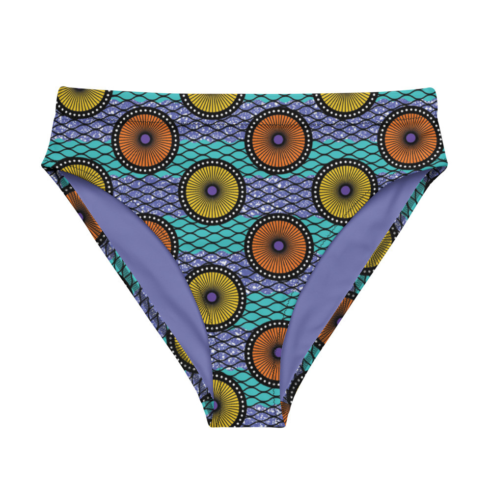 Ankara Circles Recycled High-waisted Bikini Bottom II 