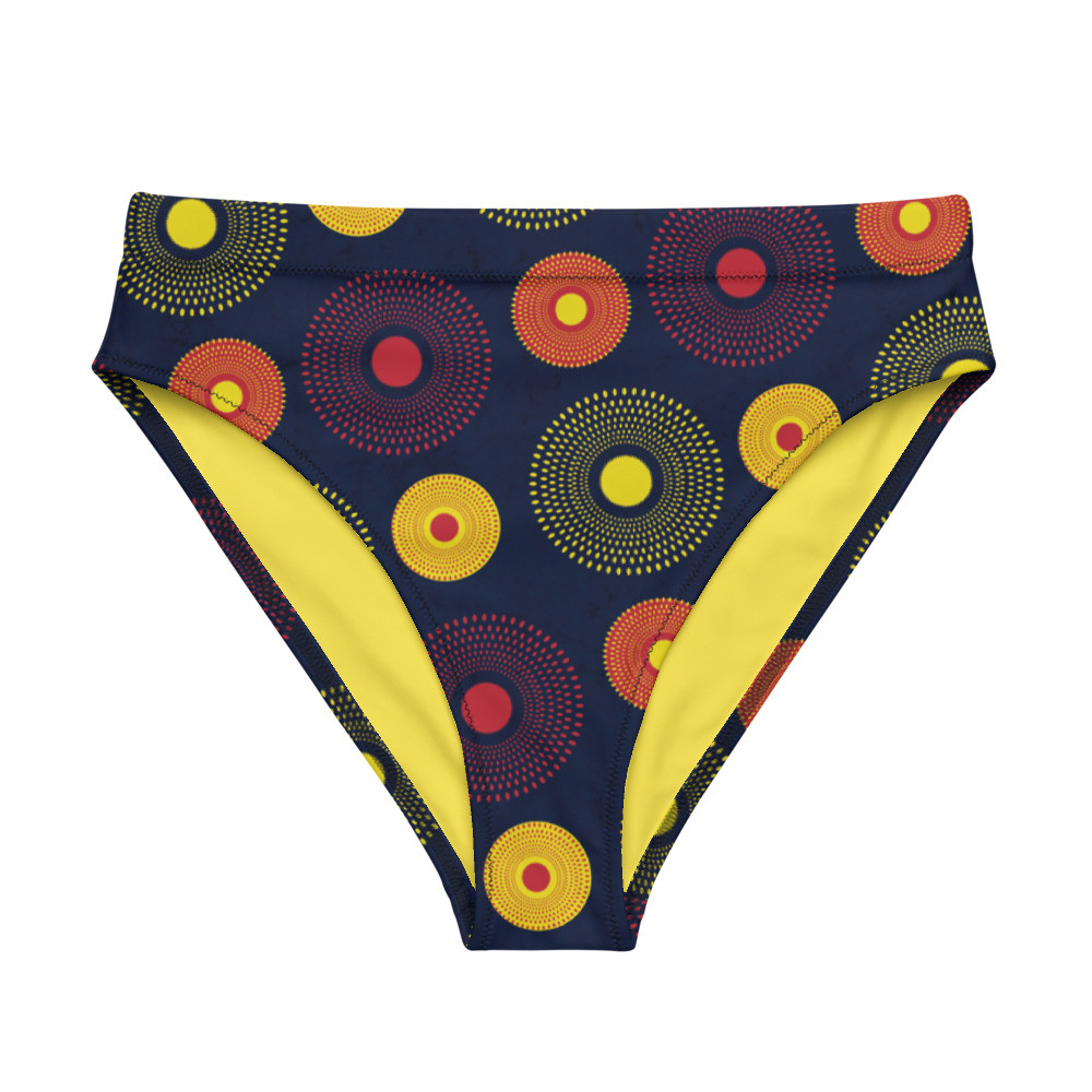 Ankara Circles Recycled High-waisted Bikini Bottom