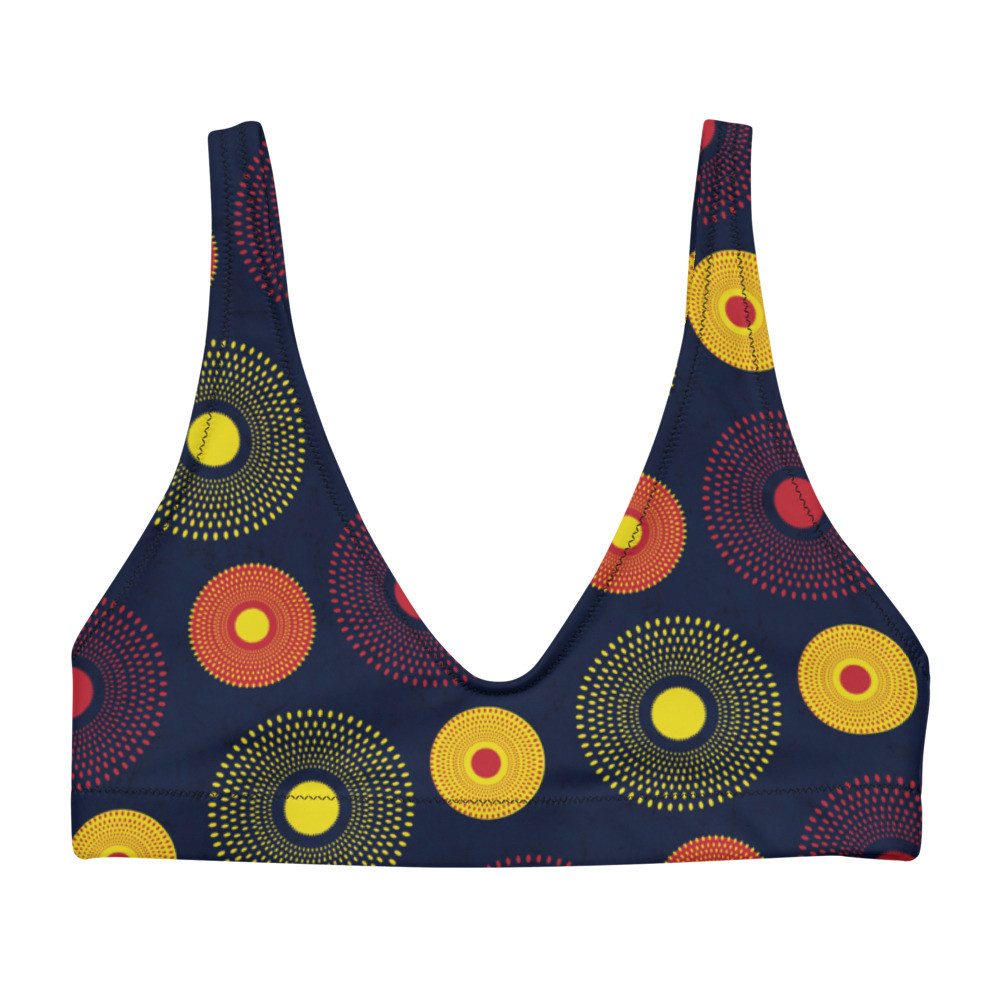 Ankara Circles Recycled Padded Bikini Top