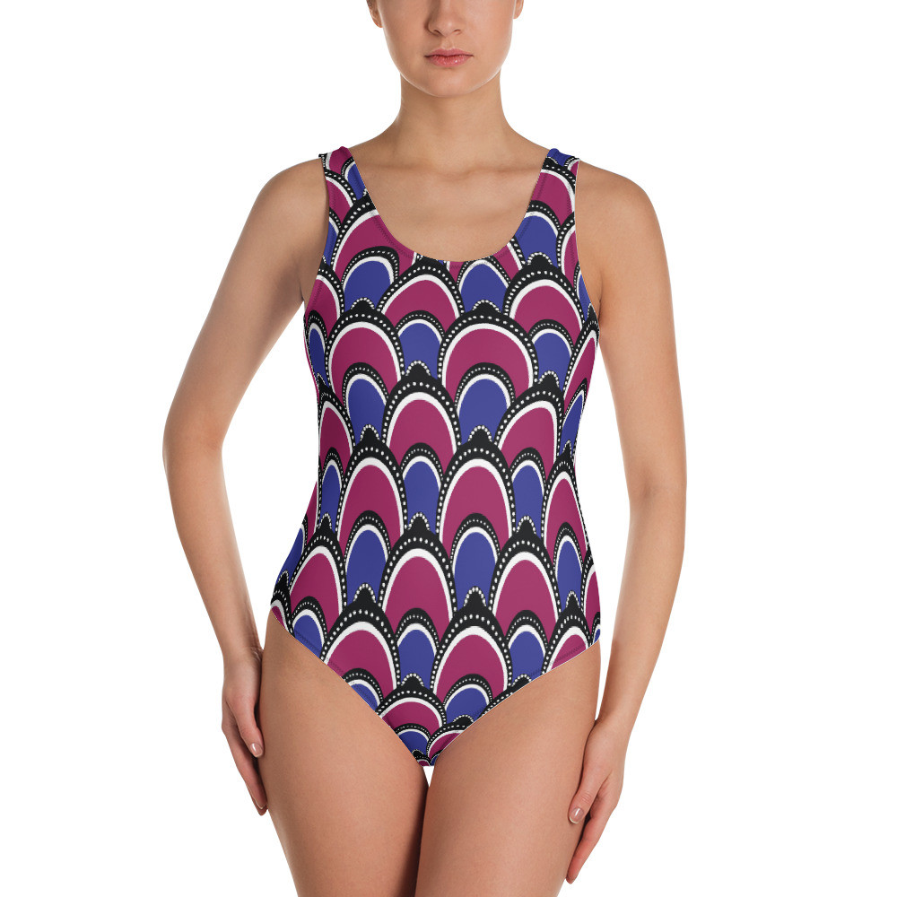 Peacock Inspired One-Piece Swimsuit