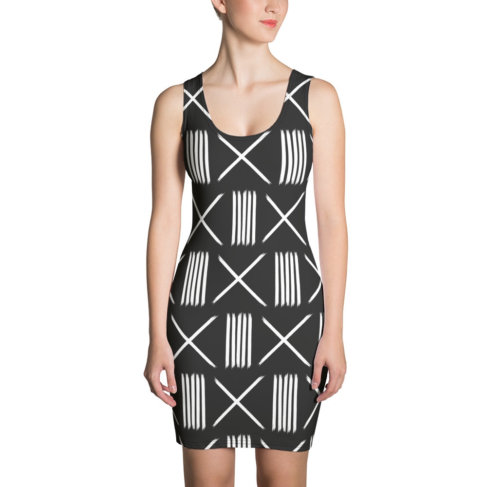 Black Mud Cloth Inspired Sun Dress III