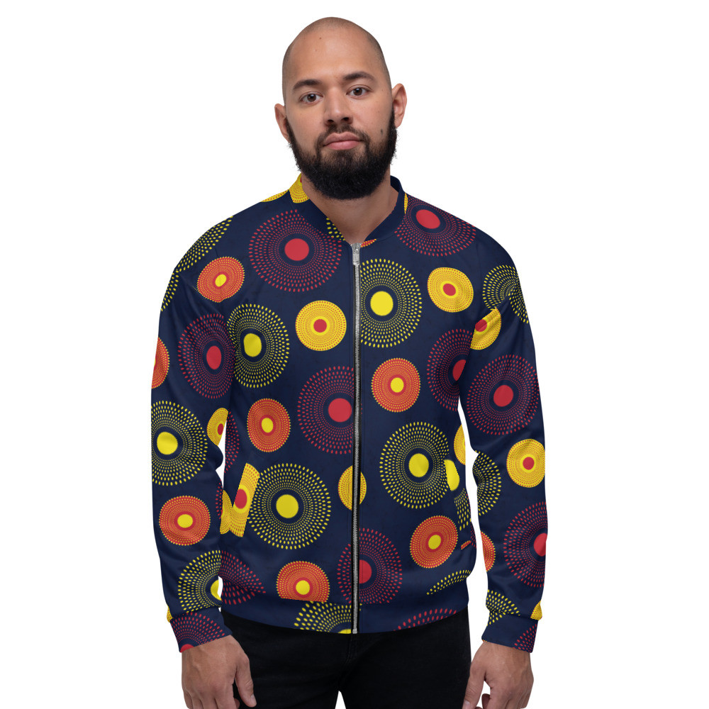 Ankara Circles Unisex Bomber Jacket 