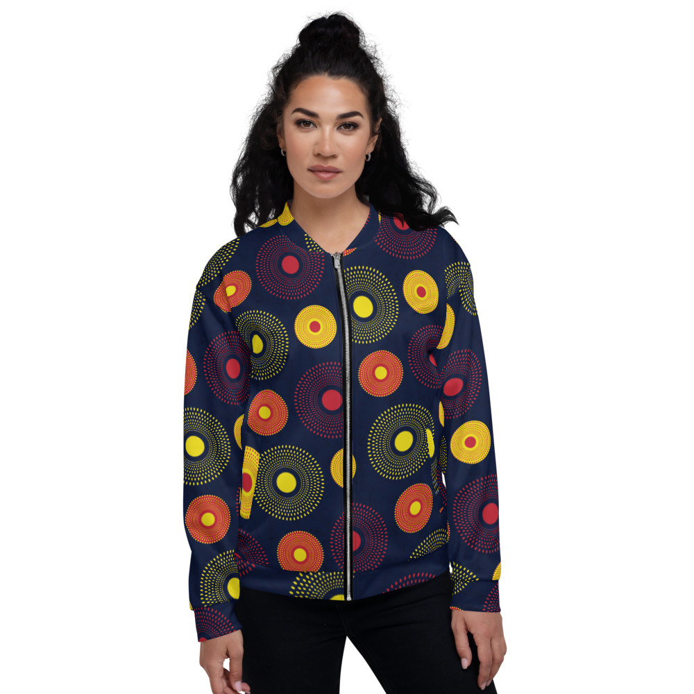 Ankara Circles Unisex Bomber Jacket 