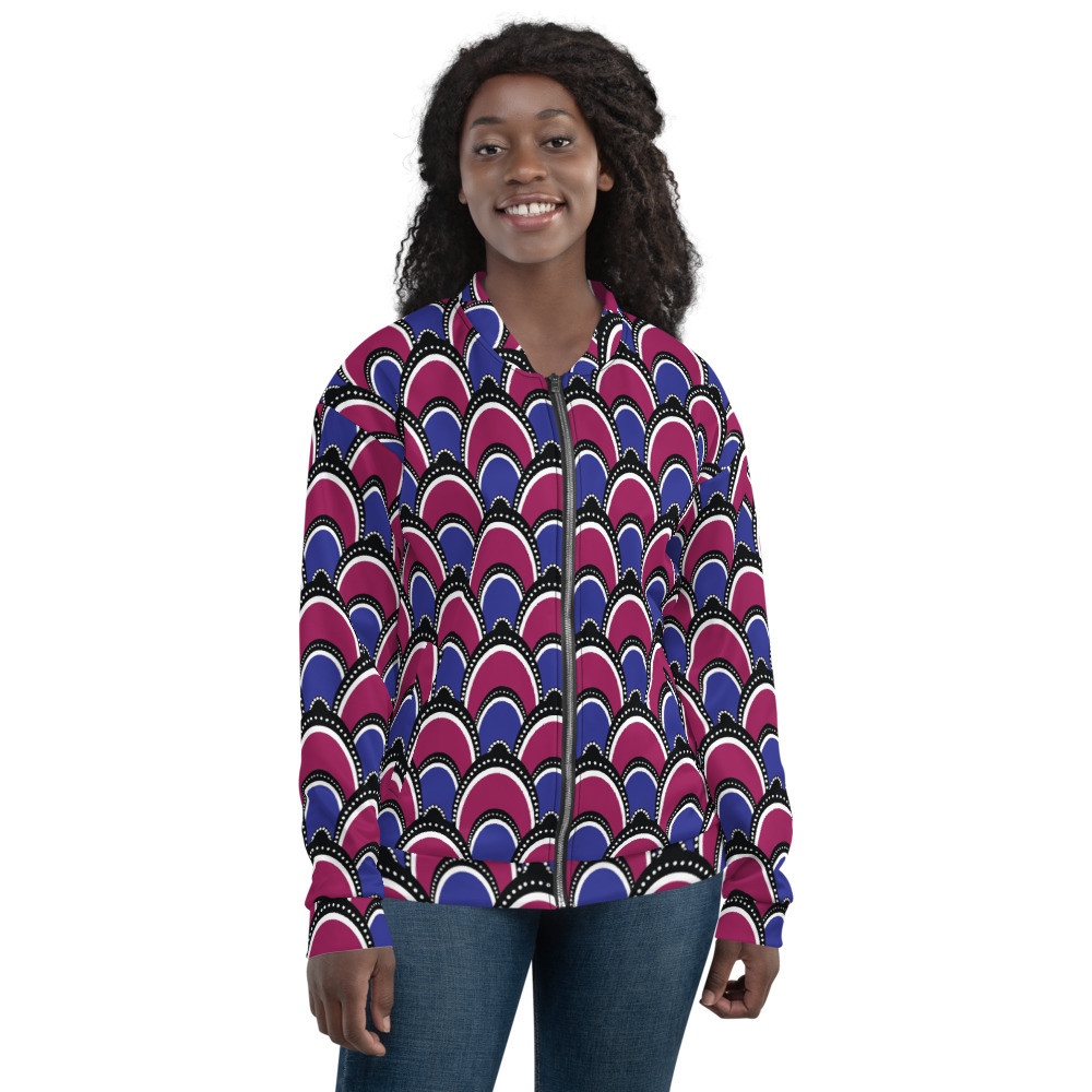 Peacock Inspired Unisex Bomber Jacket