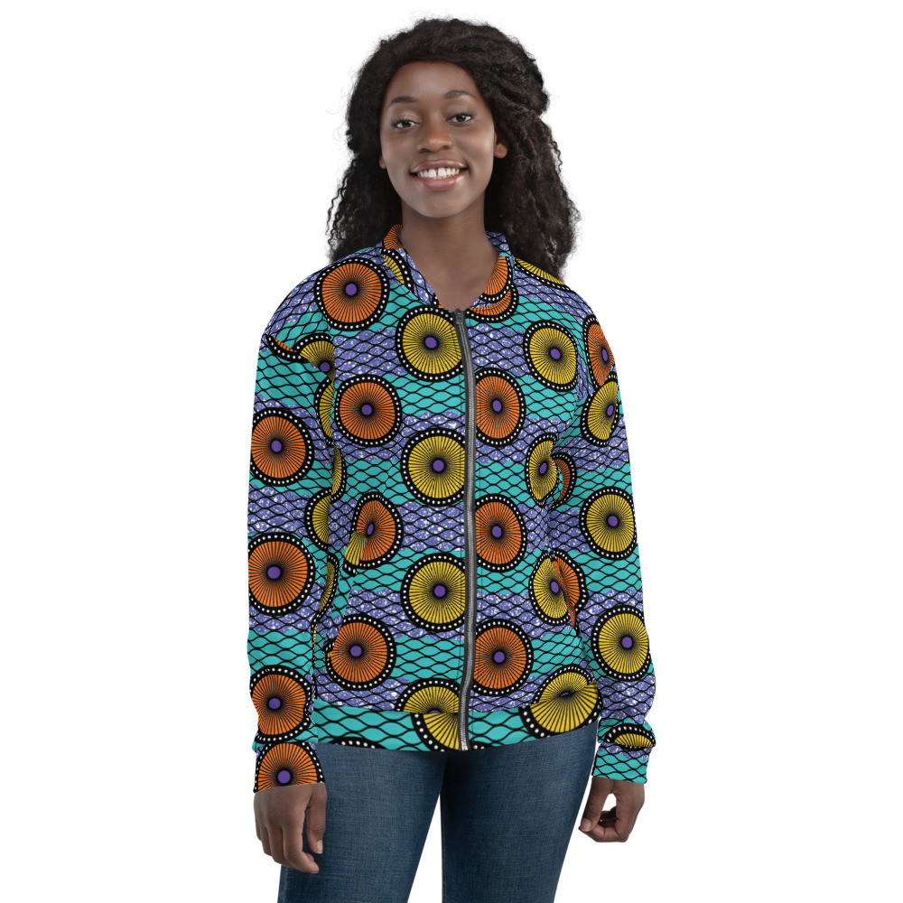 Ankara Circles Unisex Bomber Jacket II