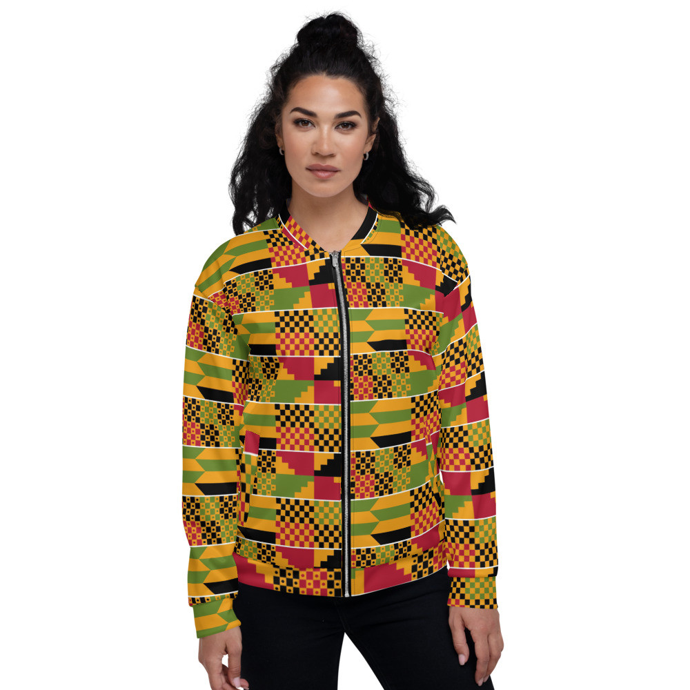 Kente Unisex Bomber Jacket