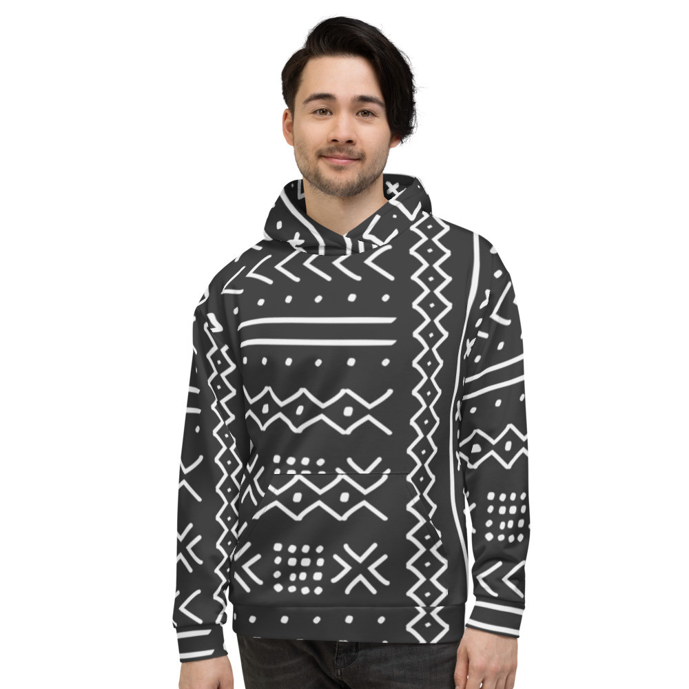 Black Mud Cloth Unisex Hoodie V