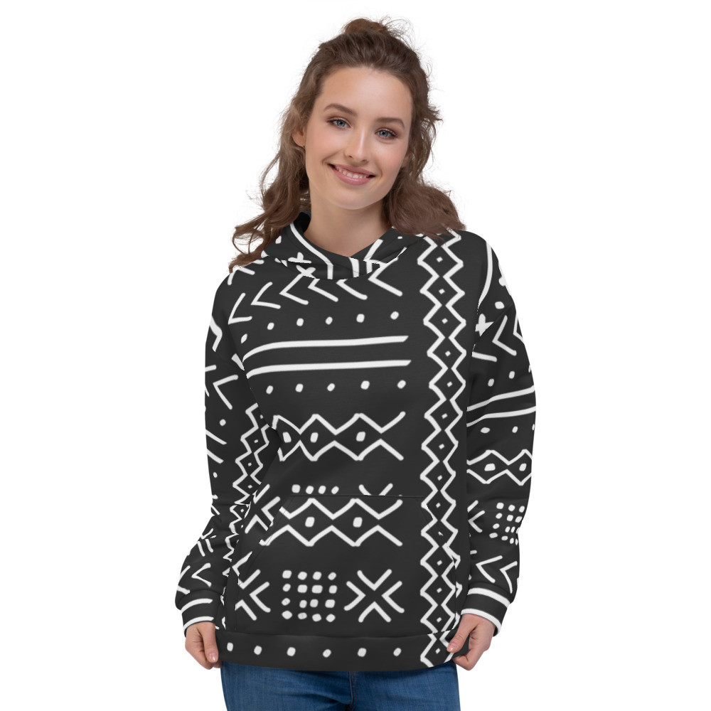 Black Mud Cloth Unisex Hoodie V