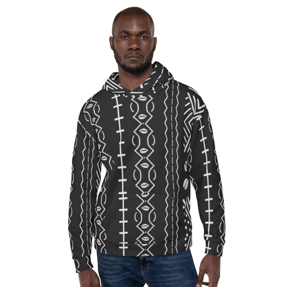 Black Mud Cloth Unisex Hoodie IV