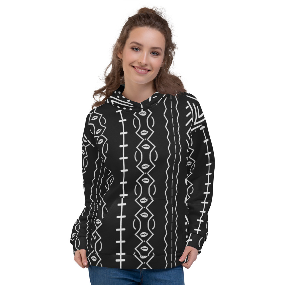 Black Mud Cloth Unisex Hoodie IV