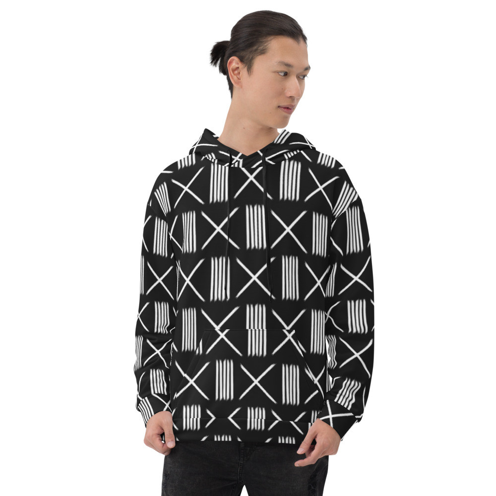 Black Mud Cloth Unisex Hoodie III