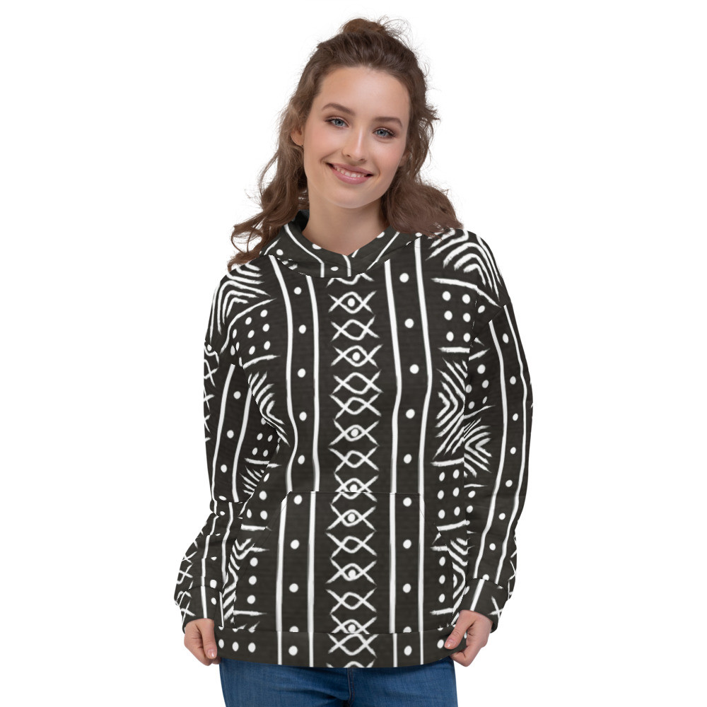 Black Mud Cloth Unisex Hoodie II