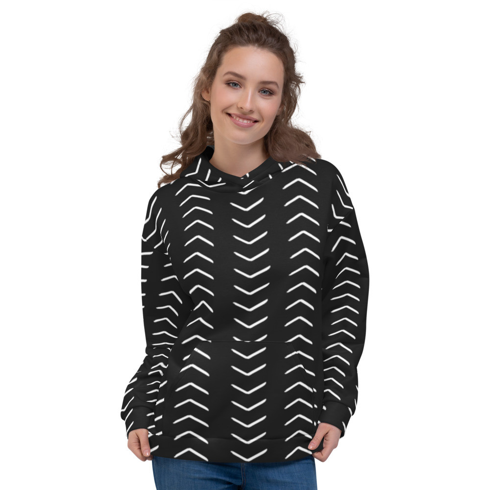 Black Mud Cloth Inspired Unisex Hoodie