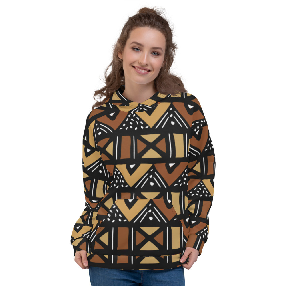 Mud Cloth Inspired Unisex Hoodie