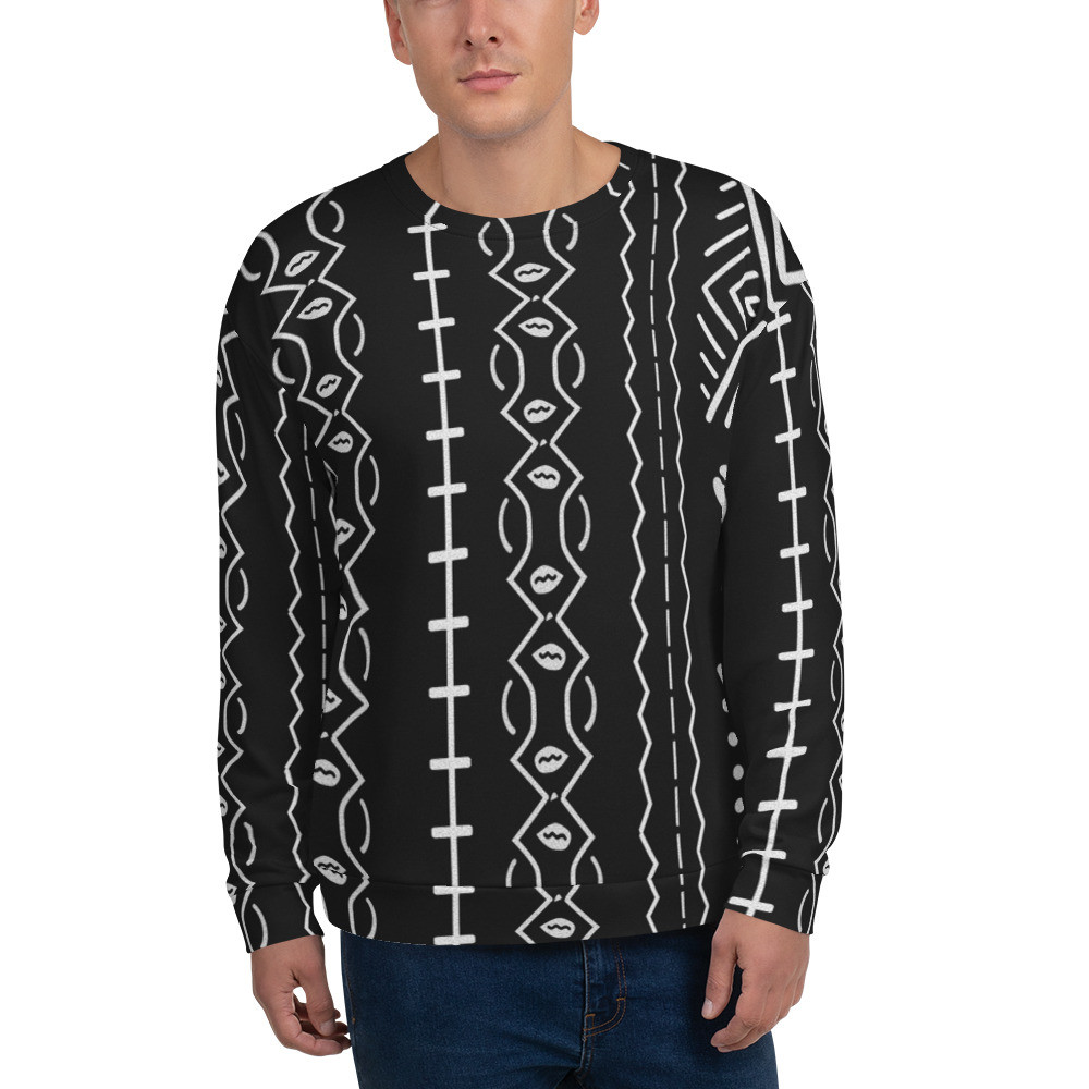 Black Mud Cloth Inspired Unisex Sweatshirt IV